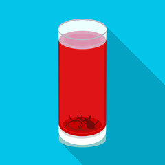 Vector design of glass and mug sign. Graphic of glass and hibiscus stock vector illustration.