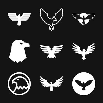 Eagle icon. Logo design vector template, flat icon.