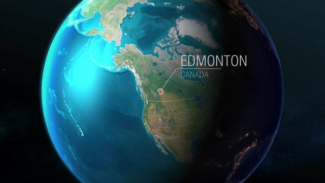 Canada - Edmonton - Zooming from space to earth