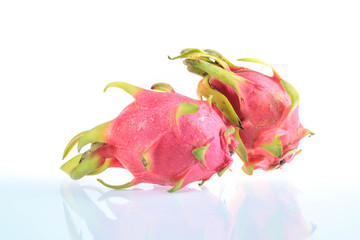 dragon fruits on white background