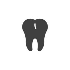 Human tooth vector icon. filled flat sign for mobile concept and web design. Dental tooth glyph icon. Symbol, logo illustration. Vector graphics