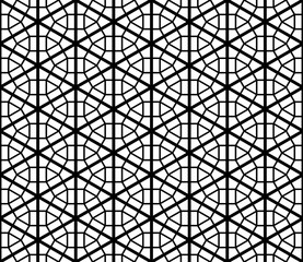 Seamless traditional Japanese ornament Kumiko.Black and white.