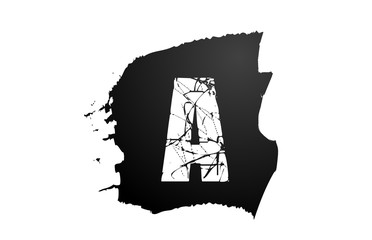 letter A logo grunge broken alphabet for company icon design