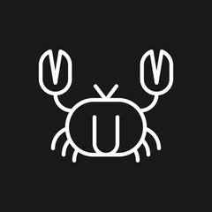 Crab vector icon. crab sign on background