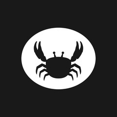 Crab vector icon. crab sign on background