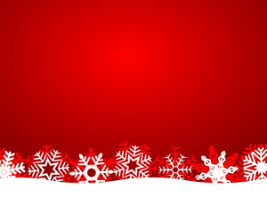 Christmas red background with snowflakes and light