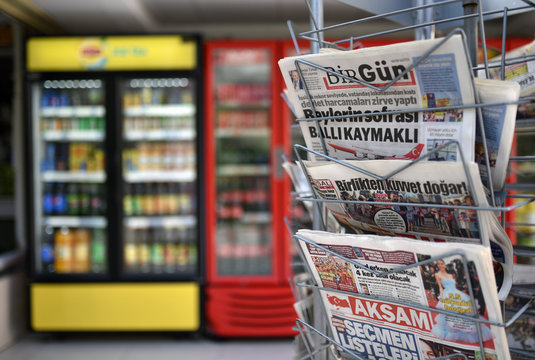 Istanbul / Tukrey - 05.16.19: Turkish newspapers in market