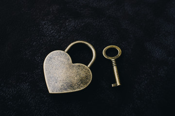 Padlock in heart shape as  symbol of love