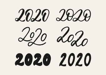 2020 hand drawn lettering set