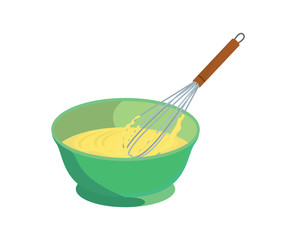 Detailed Whisk or Egg Beater in the Dough Illustration