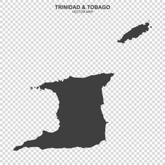 political map of Trinidad and Tobago isolated on transparent background