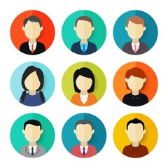 Set of avatars in flat design.