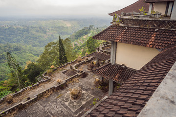 Abandoned and mysterious hotel in Bedugul. Indonesia, Bali Island