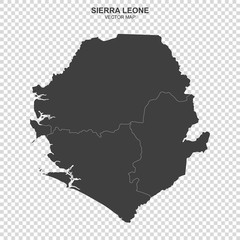political map of Sierra Leone isolated on transparent background