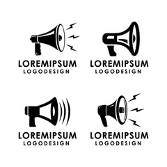 Set Of Megaphone Clip Art  Logo Design and Icon Template