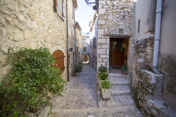 Fototapeta premium The village of Sainte Agnes in the French Alps
