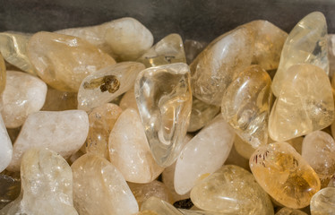  Tumbled scitrine gem stone as  mineral rock