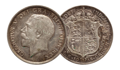 United Kingdom silver coin half chrown 1915