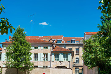 Fototapeta na wymiar NANCY, FRANCE - June 23, 2018: view of Buildings around Nancy, France