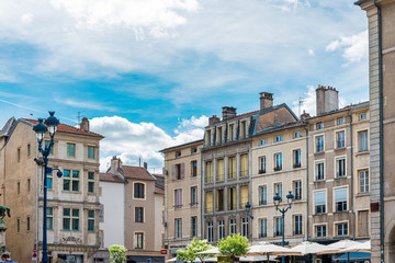 Fototapeta na wymiar NANCY, FRANCE - June 23, 2018: Antique building view in Old Town Nancy, France