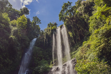 Fototapeta premium Beautiful tropical Sekumpul Waterfall in Bali, Indonesia