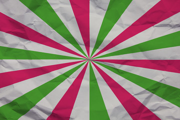 Strahlenmuster auf Papier - pink, grün