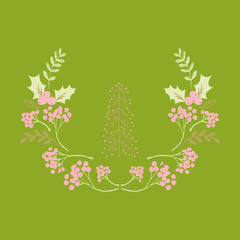 Christmas holly icon symbol. Vector illustration.
