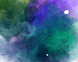 Obraz na płótnie Canvas Vector watercolor space background. Starry sky watercolor texture.
