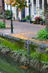 Quayside with a safety ladder in Dordrecht