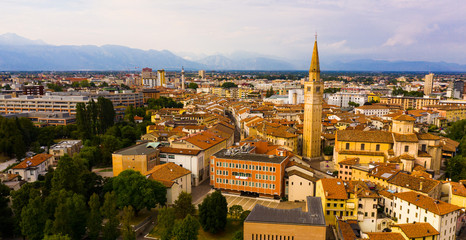 Picturesque top view of city Pordenone. Italy