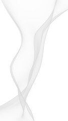 White abstract background. Fluttering white scarf. Waving on wind white fubric. 3D illustration