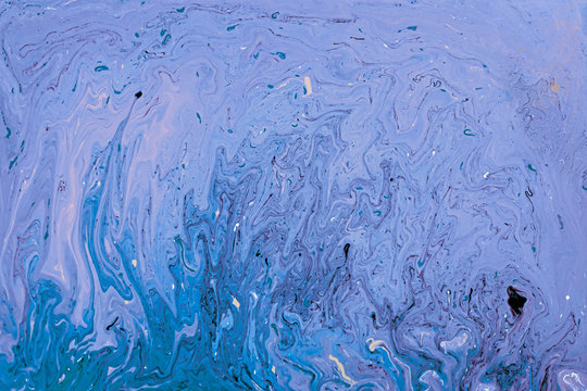 Blue Fluid Liquid Acrylic Paint Marbled Texture