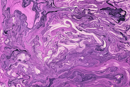 Purple Fluid Liquid Acrylic Paint Marbled Texture