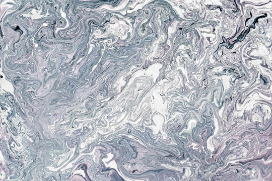 Gray Fluid Liquid Acrylic Paint Marbled Texture