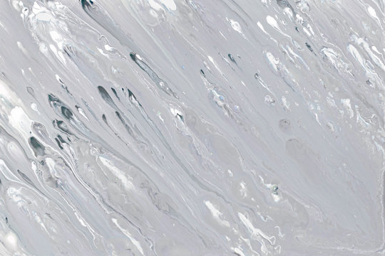 Gray Fluid Liquid Acrylic Paint Marbled Texture