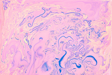 Pink and Blue Fluid Liquid Acrylic Paint Marbled Texture