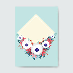 Square frame made of flowers.