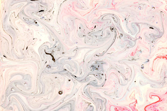 Black and Pink Fluid Liquid Acrylic Paint Marbled Texture