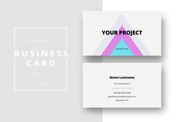 Trendy minimal abstract business card template. Modern corporate stationery id layout with geometric pattern. Vector fashion background design with information sample name text.