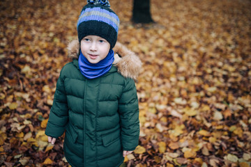 happy family in autumn park