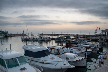 Fototapeta premium Marina at Cala Bona Majorca at Sunrise.