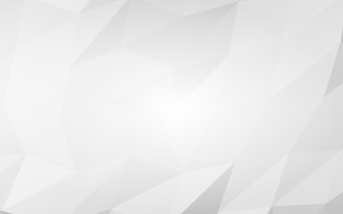 White abstract background. Lowpoly backdrop. Crumpled paper. 3D illustration