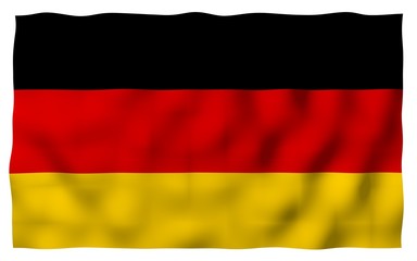 Flag of Germany. Wide format 3D illustration. State symbol of the Federal Republic of Germany. 3D rendering