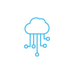 Cloud electronic circuit icon deisgn template