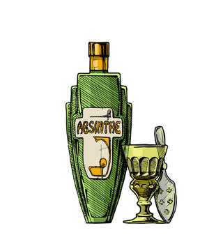bottles of alcohol. Distilled beverage