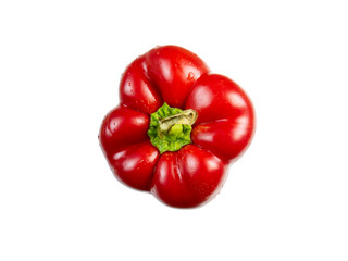 Sweet red pepper isolated on white background