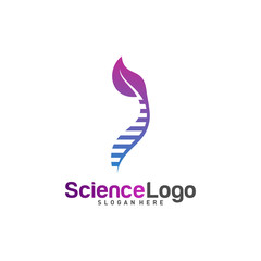 DNA with Leaf Logo Design Concept Vector. Creative Leaf With DNA Logo Template. Icon Symbol