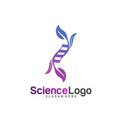 Obraz premium DNA with Leaf Logo Design Concept Vector. Creative Leaf With DNA Logo Template. Icon Symbol