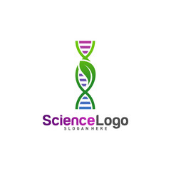 DNA with Leaf Logo Design Concept Vector. Creative Leaf With DNA Logo Template. Icon Symbol