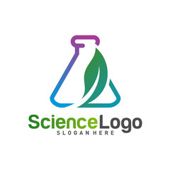 Nature Lab Logo Design Concept Vector. Creative Lab with leaf Logo Template. Icon Symbol